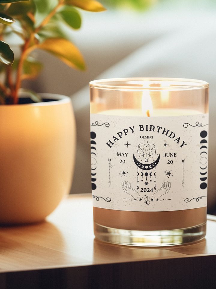 Gemini Celestial Zodiac Birthdate Candle, Constellation Birth Month Birthday Gift product image (2)