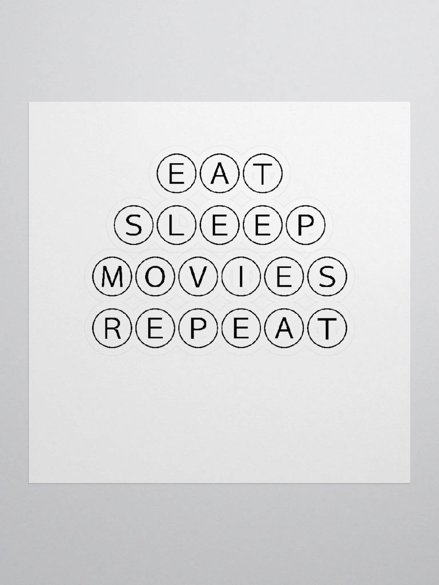 Eat Sleep Movies Repeat Sticker - Black product image (1)