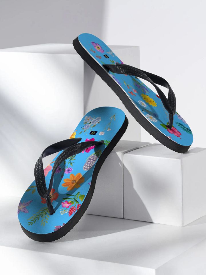Blossom Bliss Custom Flip-Flops-Aqua product image (2)