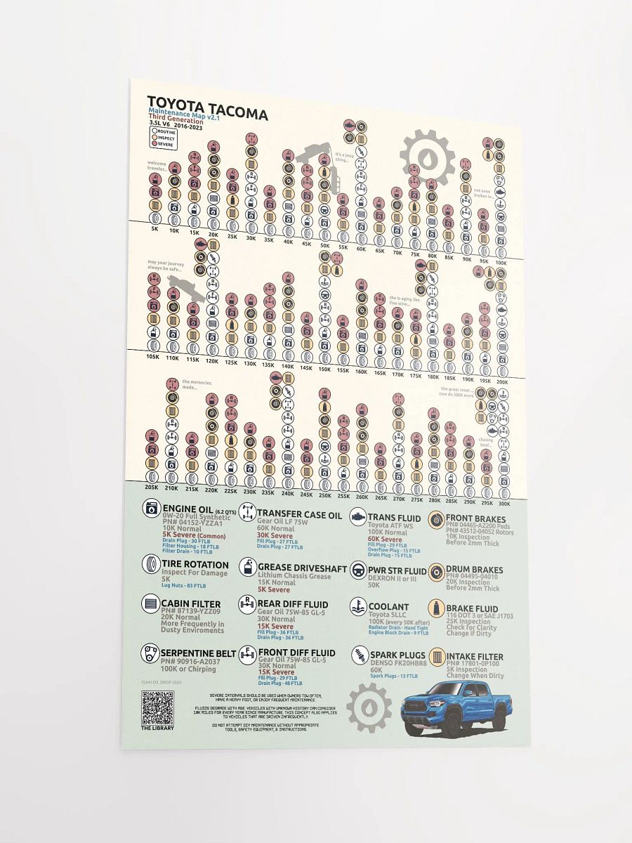 3RD GEN TACOMA MAINTENANCE MAP V2.1 product image (4)