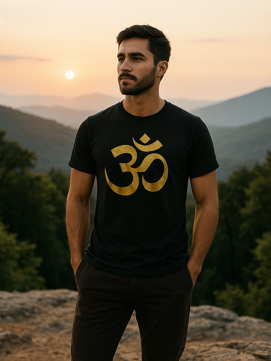 Om Symbol Tee – Black | Minimalist Spiritual Shirt for Yoga & Meditation product image (3)