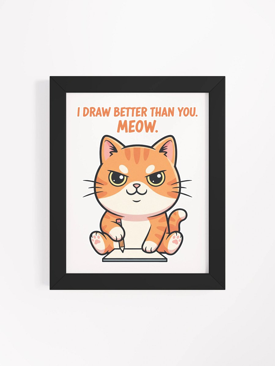 Rebel Sketch Cat Framed High-Quality Matte Poster product image (4)