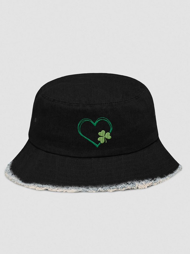 Heart & Clover Distressed Denim Bucket Hat product image (2)