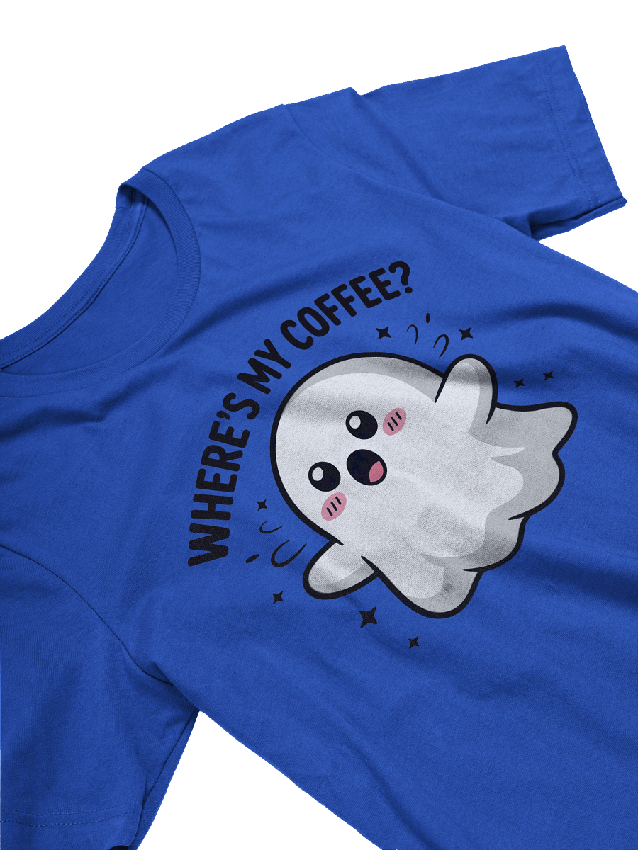 Whimsical Ghost 'Where's My Coffee?' T-Shirt product image (28)