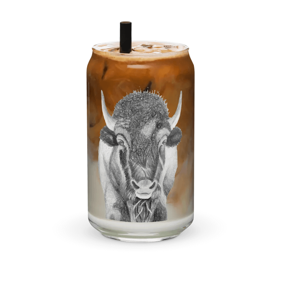 Bison Drawing Glass Can Cup product image (36)