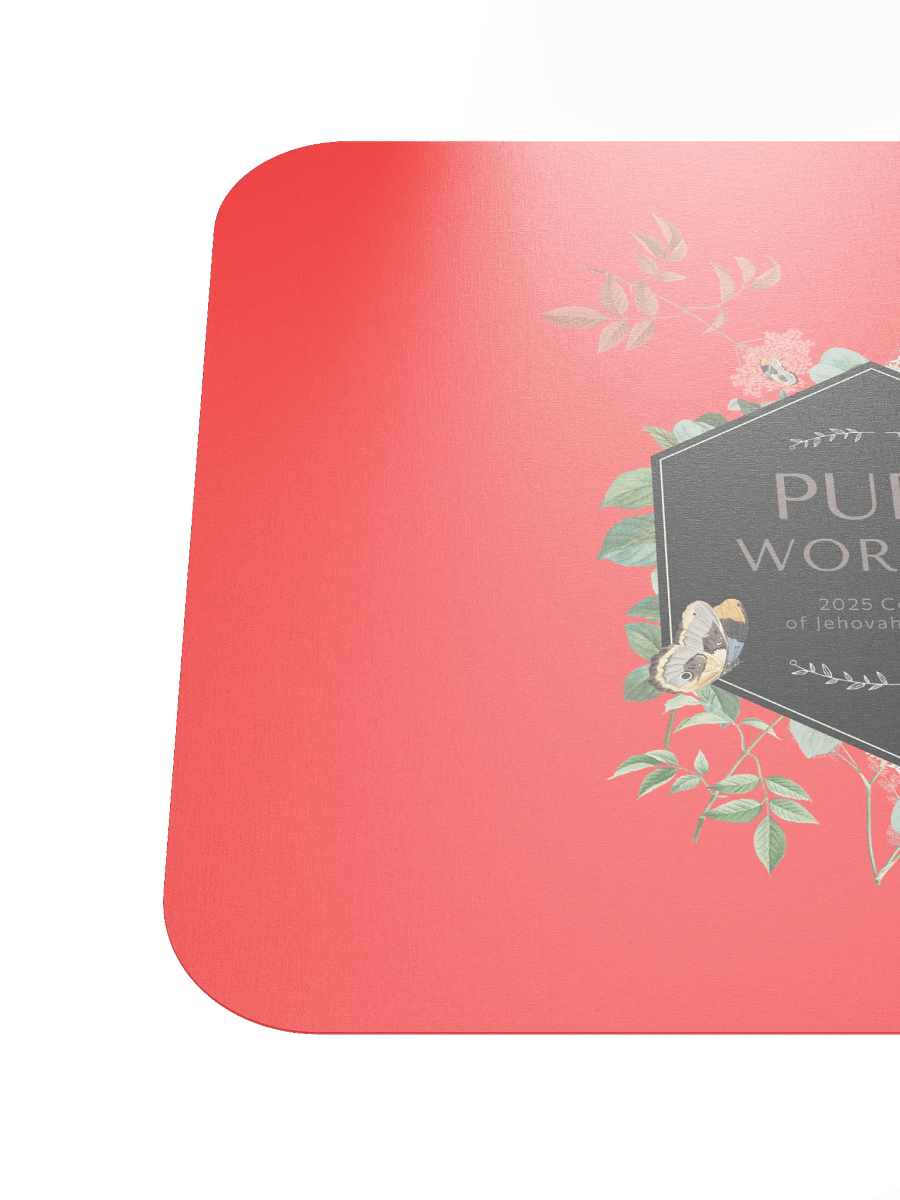"Pure Worship" 2025 Convention | Coral Red Botanical Mouse Pad product image (6)