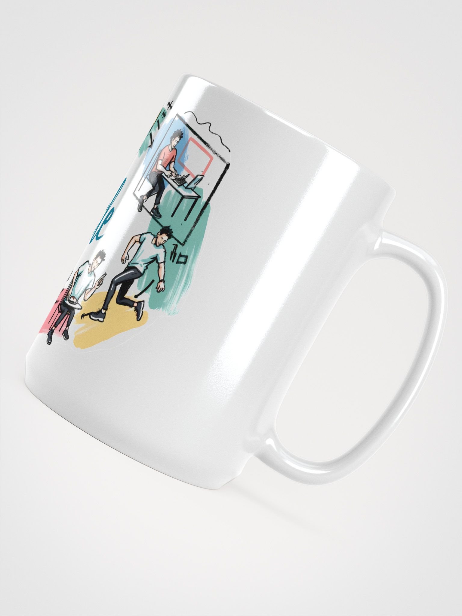 Daily Life Cycle Poster | Vibrant Illustration Art Glossy Mug product image (4)