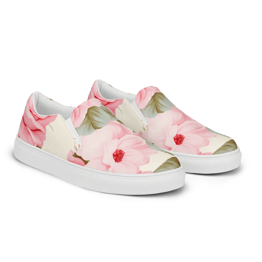 Vintage Rose Blossom Women's Canvas Shoes product image (11)