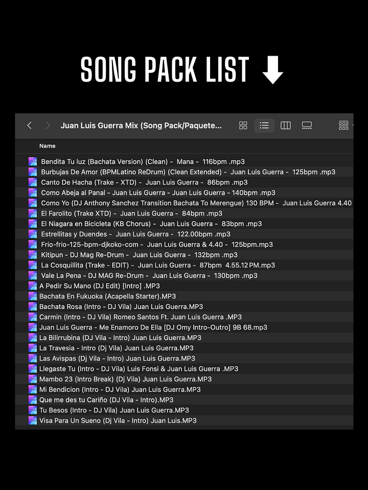 Juan Luis Guerra Mix - Song Pack/Paquete de Canciones (26 Songs/Canciones) product image (2)
