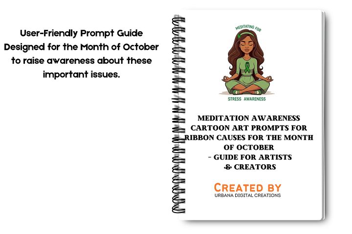 Meditation Awareness Cartoon Art Prompts for Ribbon Causes – Guide for Artists & Creators product image (1)