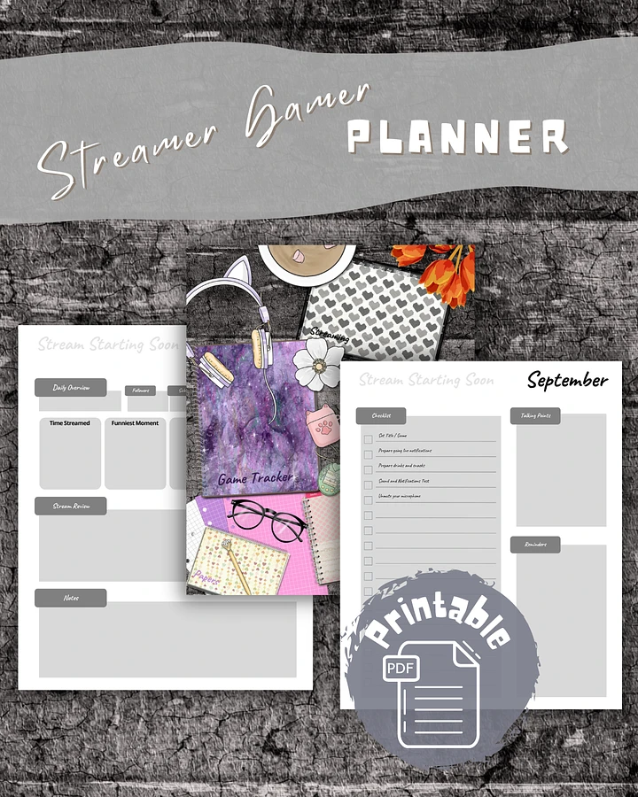 Streamer Gamer Planner Tracker All in One Printable Version product image (1)