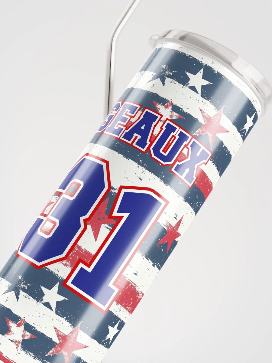 Geaux 31 - Vintage Stars & Stripes Pattern Stainless Steel 20oz Tumbler product image (5)