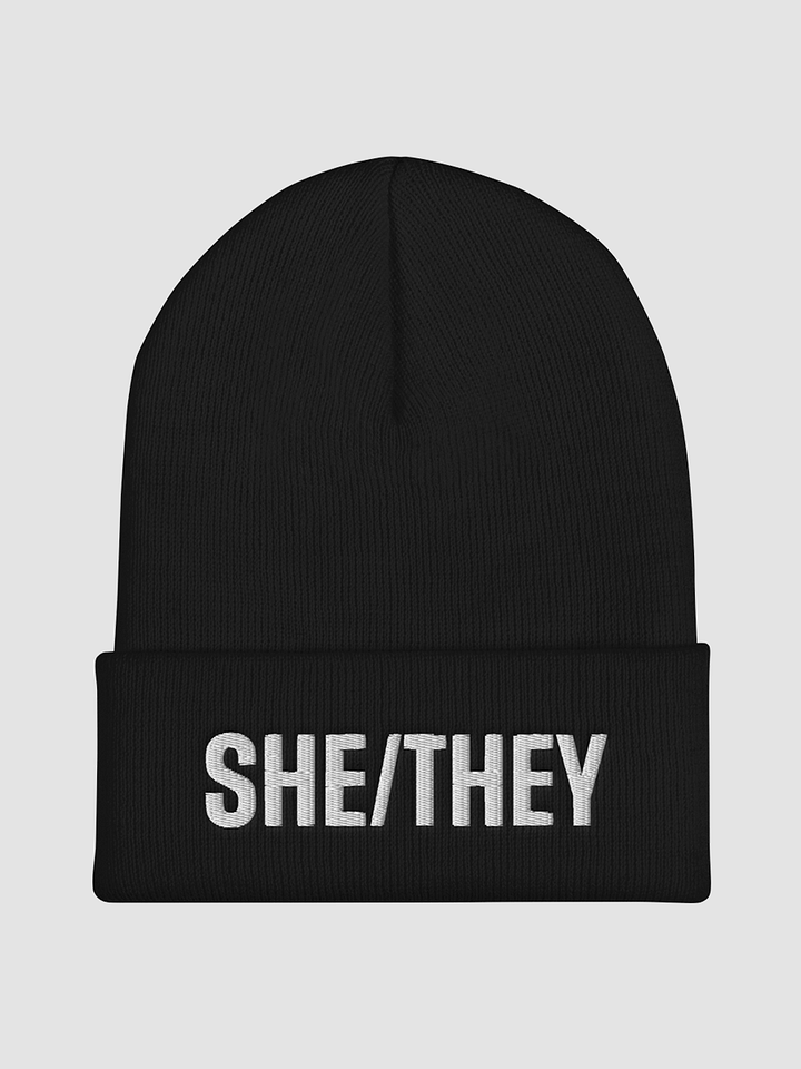 She/They Pronoun Beanie product image (1)