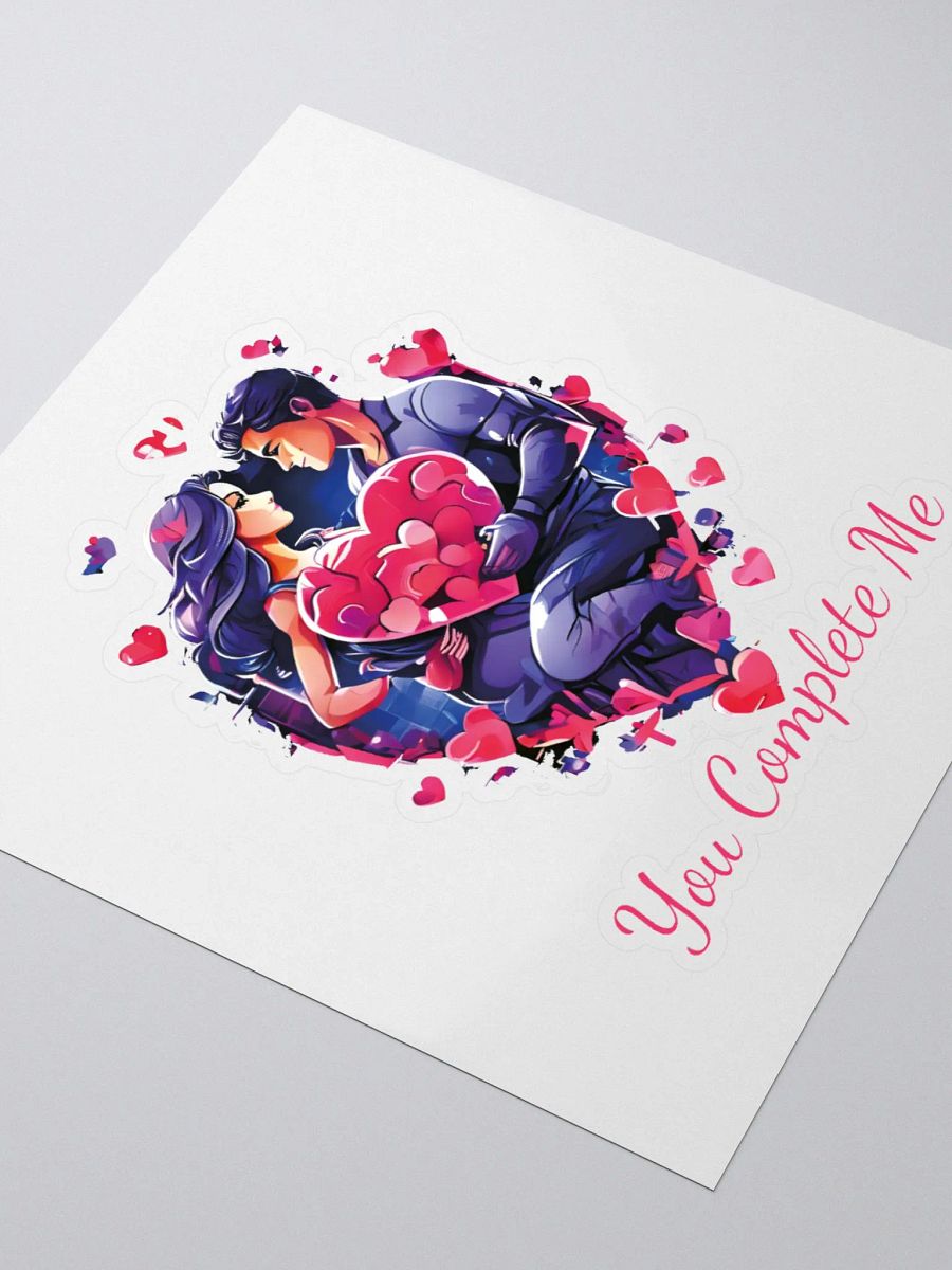 You Complete Me Funny Colorful Kiss Cut Stickers for Couples - Perfect Husband-Wife, Boyfriend-Girlfriend Gift product image (3)