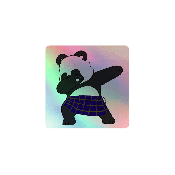 Dabbing Panda Holographic Sticker Sheet product image (1)
