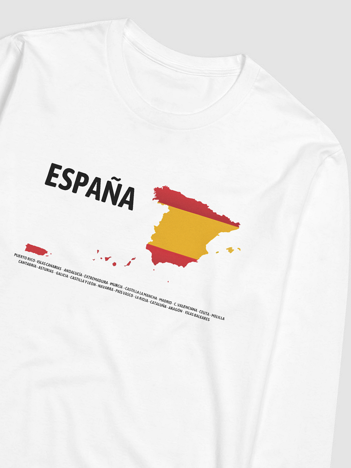 Camiseta manga larga blanca - Mapa de España (incluye Puerto Rico) product image (1)