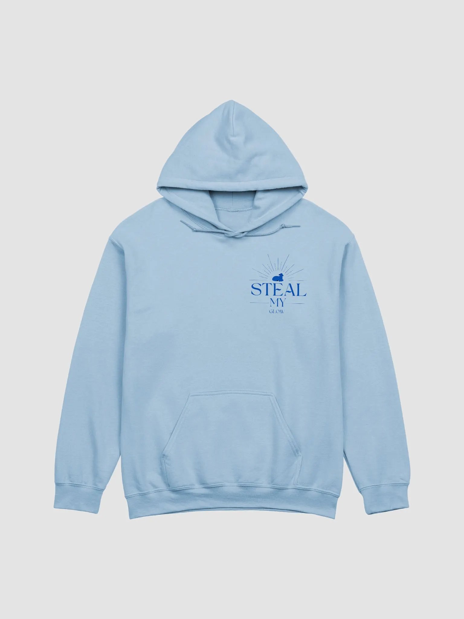 Blue hue Steal My Glow hooded sweatshirt. product image (1)