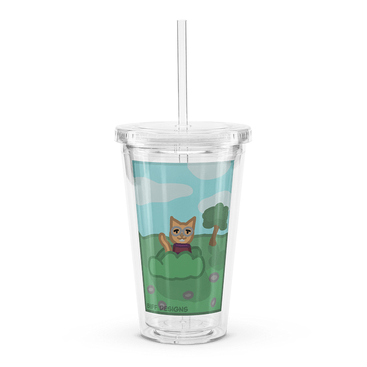 Nerdy Cat Plastic Tumbler product image (1)