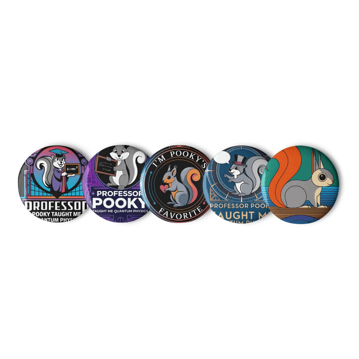 Original Pooky Artwork Buttons: Set of Five -D product image (1)