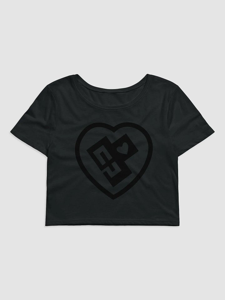 OptimusProcrastinus HeartChip in Heart Cropped T-Shirt (Black) product image (1)
