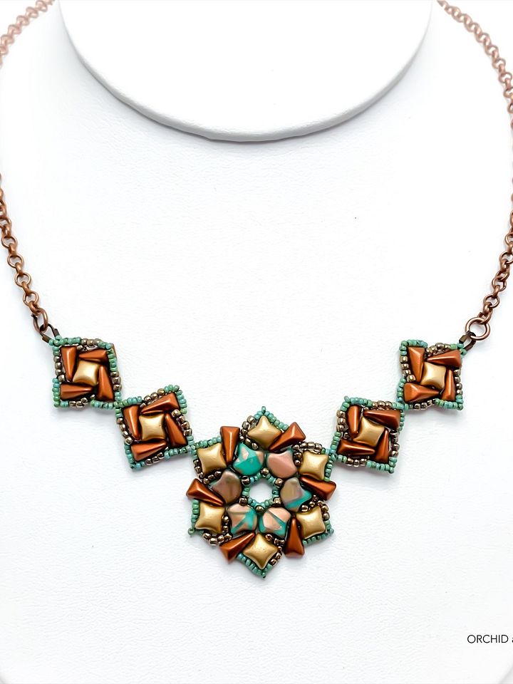 Beading Pattern – Canyon Falls Vexolo and WibeDuo Necklace product image (1)