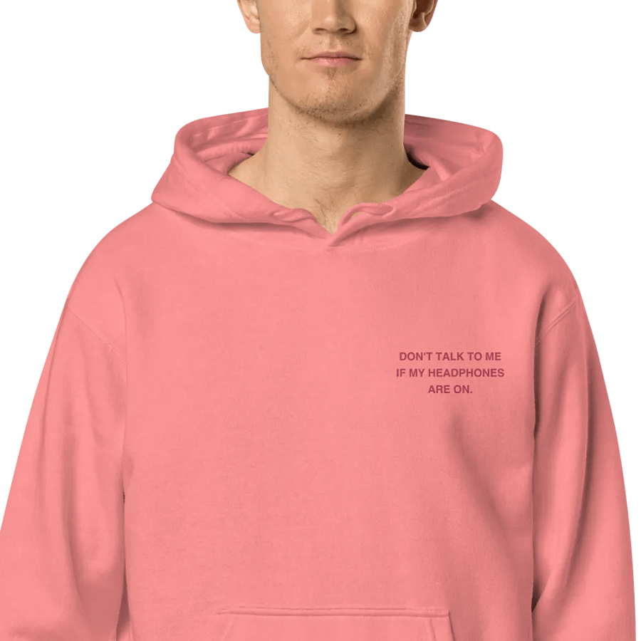 L.C. HEADPHONES ON (pink) embroidered pigment hoodie product image (2)