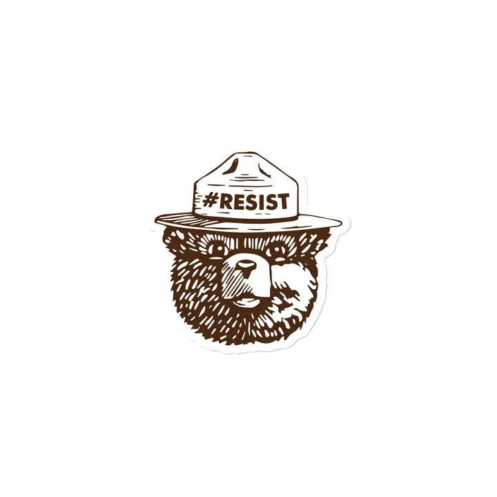 Smokey RESIST BEAR Magnet 3 SIZES! Alt National Parks Die Cut Magnet product image (1)