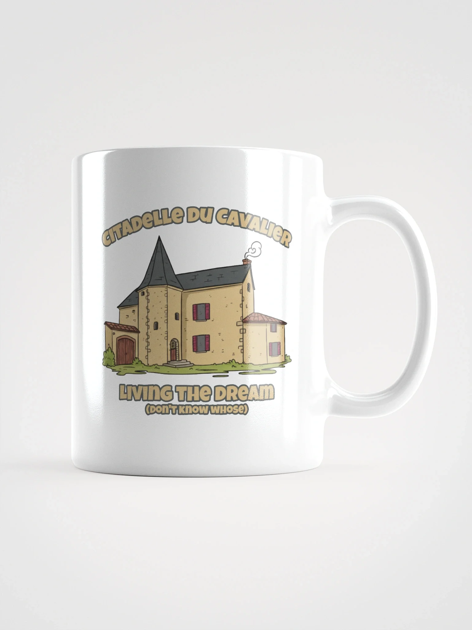 White Glossy Mug with Living The Dream (Don't Know Whose) product image (3)