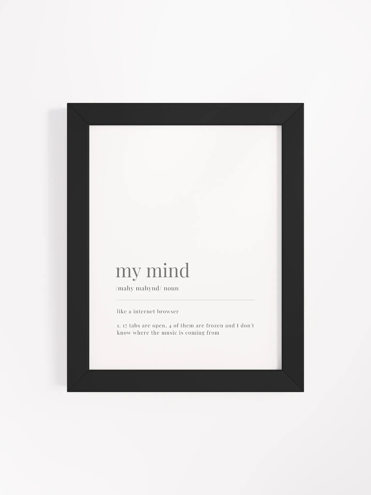My Mind Definition Framed Print product image (4)