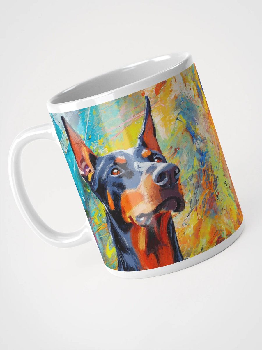 Doberman Oil Painting on Colorful Abstract Background Coffee Mug product image (3)