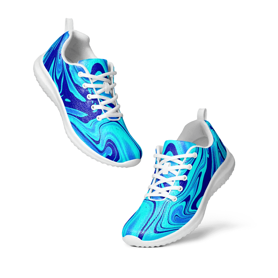 Women's Athletic Shoes - Light and Dark Blue Digital Fluid Art product image (11)