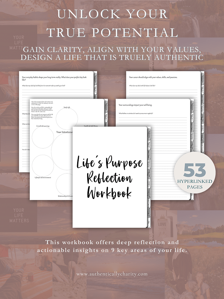 Life’s Purpose Reflection Workbook | A Guided Digital Journal for Self-Discovery & Fulfillment product image (1)