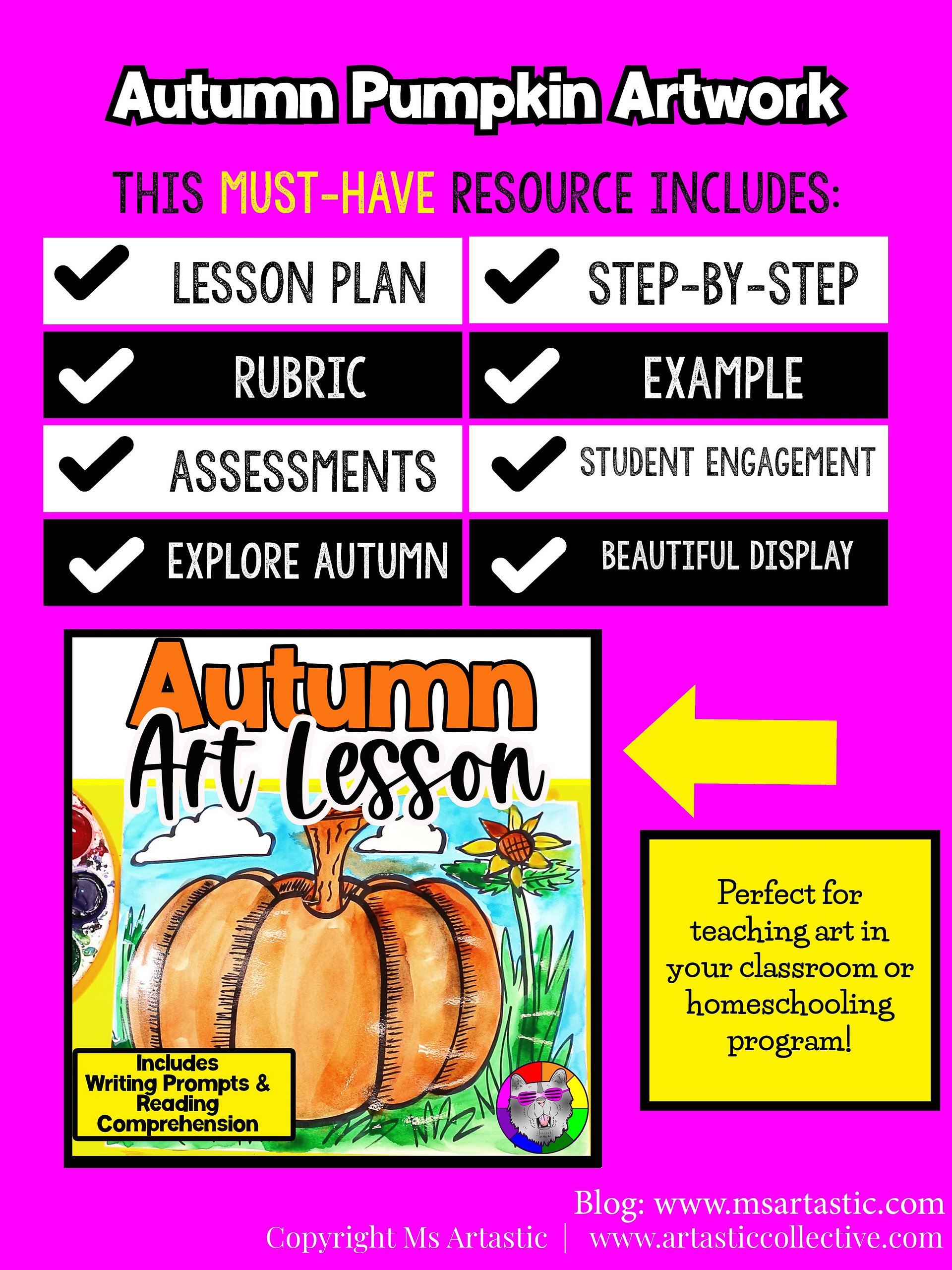 Autumn Pumpkin Art Project with Reading, Writing & Reflection Activities (Grades 2–5) product image (2)