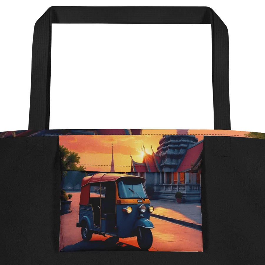 Tuk-Tuk at Sunset Near Thai Temple Tote bag. product image (2)