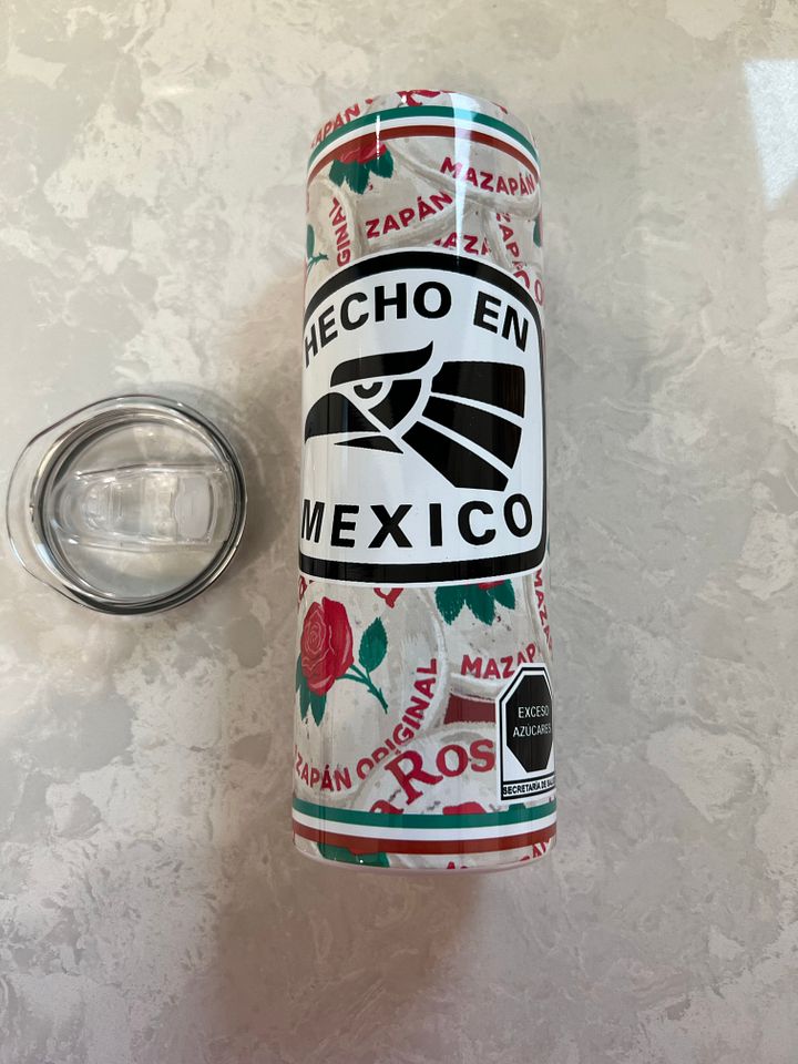 Hecho En Mexico Mazapan Tumbler Cups | 20oz Skinny Tumbler | Personalized Tumbler | Mexican Tumbler with Straw product image (1)