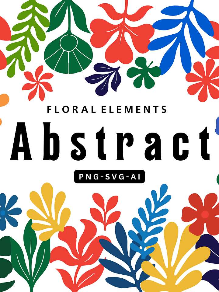 Abstract Floral Shapes Clipart Bundle, 190 Fully Customizable illustrator Ai SVG PNG Files COMMERCIAL use product image (1)