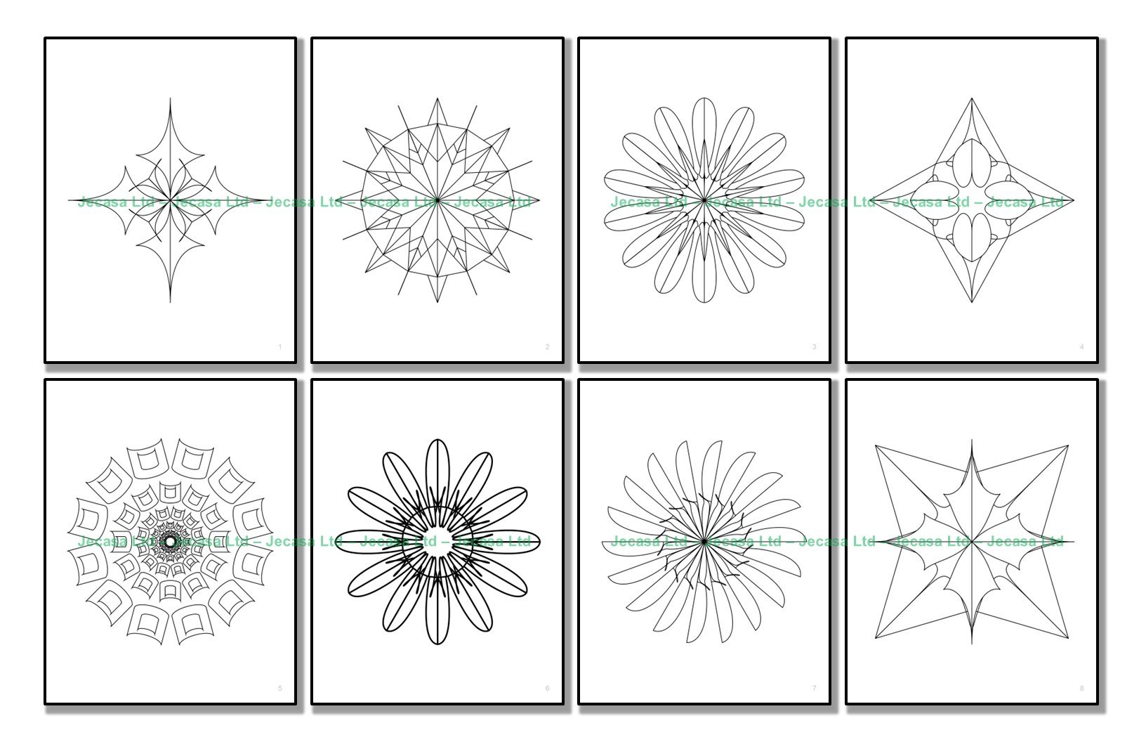 100 Geometric Mandala Coloring Pages | PDF | Digital File | Series GM2025 Vol. 1 product image (3)