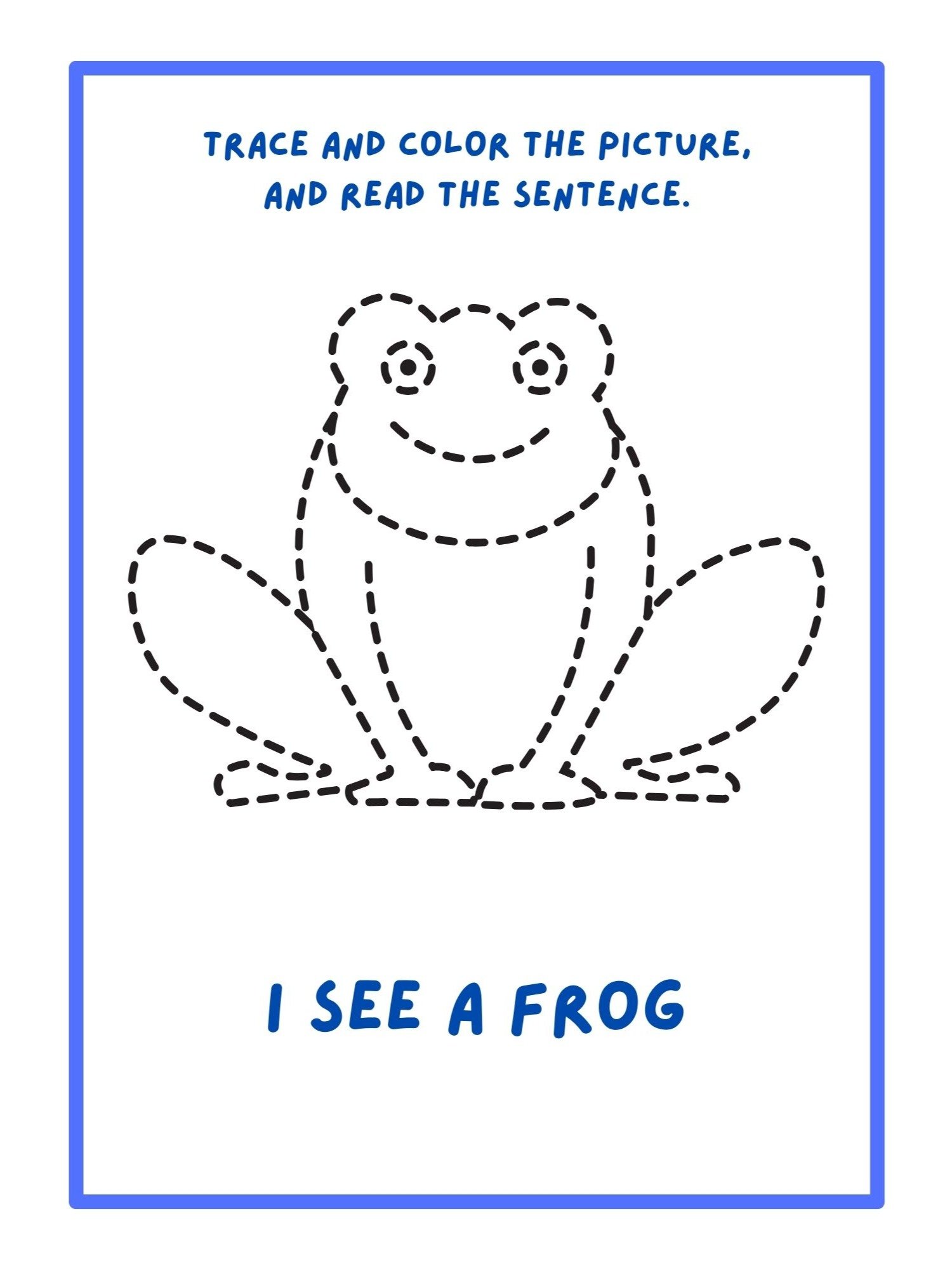 Printable Worksheets: Animal Fun – Trace, Color, and Read product image (4)