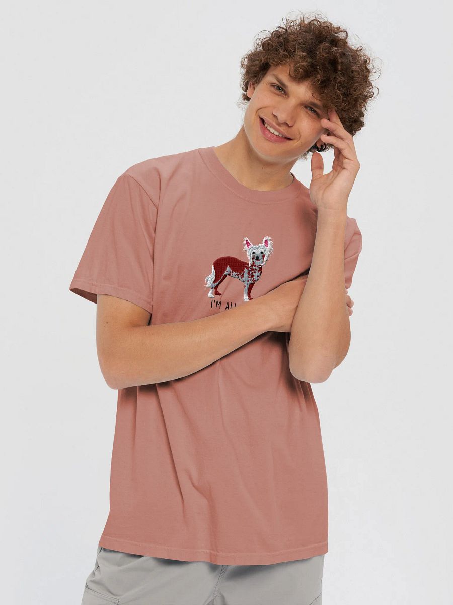 I'm All Ears T-Shirt(Embroidered) of a Chinese Crested Dog(Red) product image (21)
