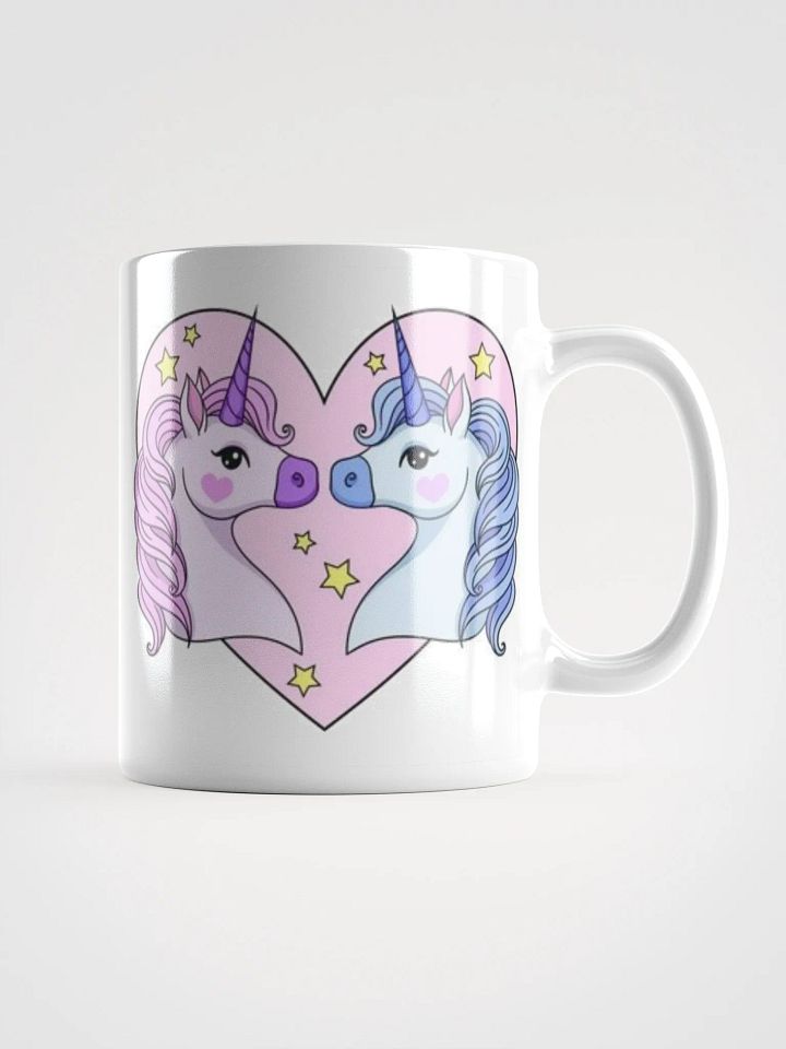 White Glossy Mug Lovely Unicorns product image (1)