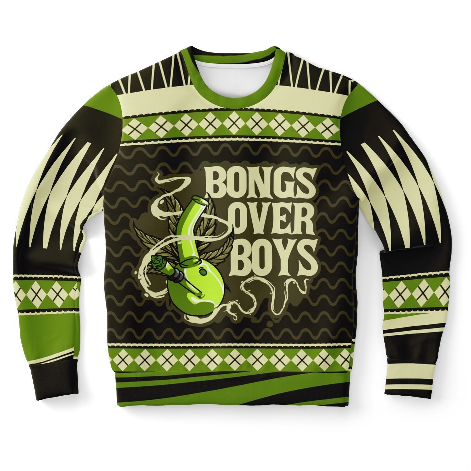 Funny 420 Christmas Sweatshirt | Green Holiday Party Sweater | Casual Winter Party Outfit product image (9)