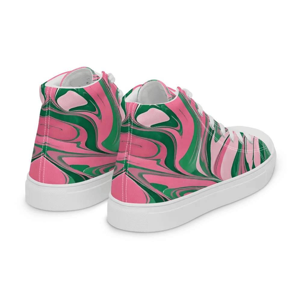 Women's Oh So Pretty Pink & Green Painted High Tops product image (8)