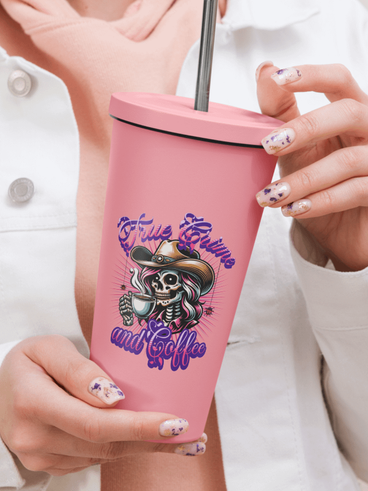 True Crime Skeleton & Coffee Insulated Tumbler product image (1)