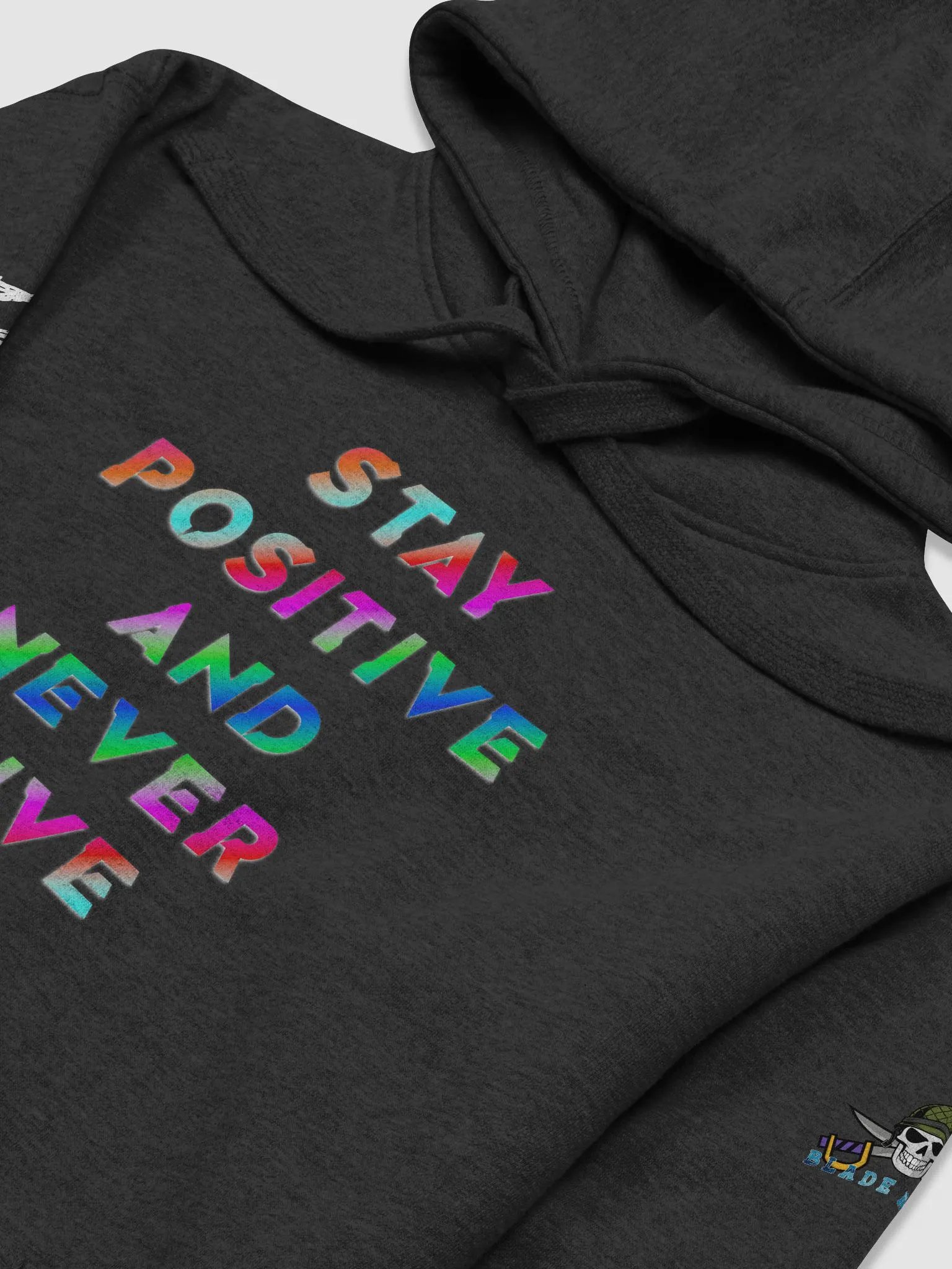 Blade Army Hoodie stay positive and never give up Color Stripes product image (33)