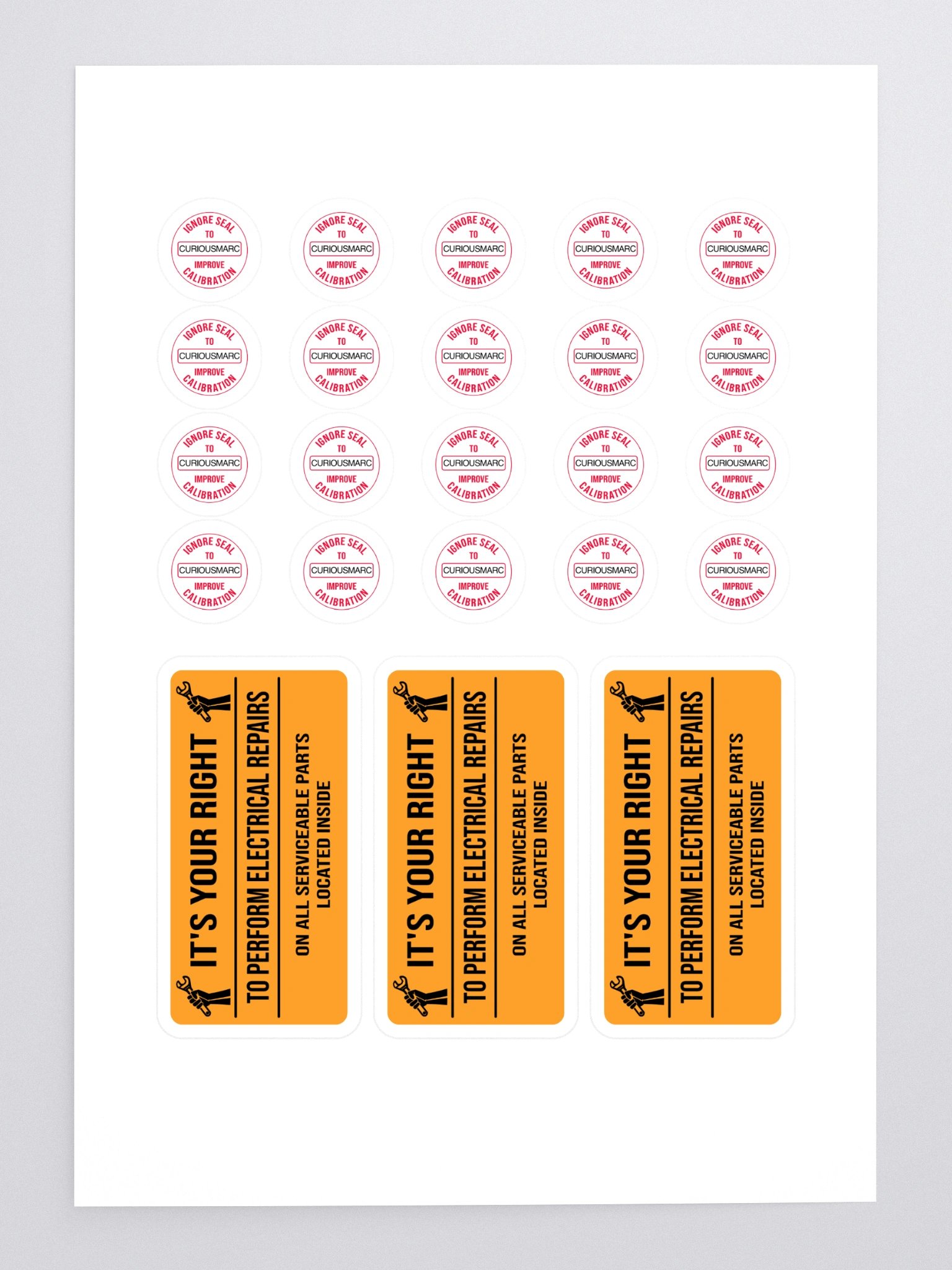 Empowering Calibration Seals and Serviceable Parts Inside Stickers ("CuriousMarc" in seal window) product image (3)