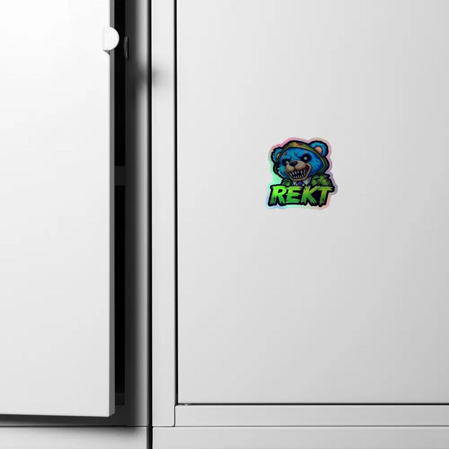 Aggressive Blue Bear REKT Holographic Sticker Sheet product image (6)