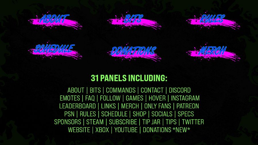 Paint Splatter Twitch Bio Panels product image (1)