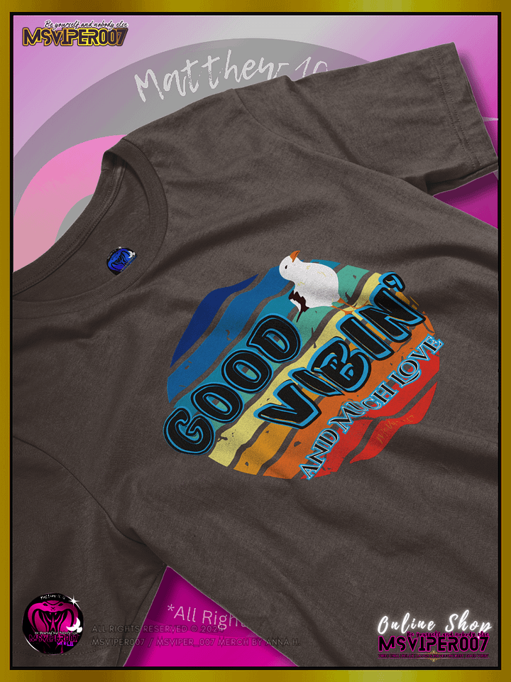 T-Shirt - MsViper007's "Good Vibin' and Much Love™ [Retro/Coastal]" Gaming Comfort T-shirt By Anna H. product image (2)