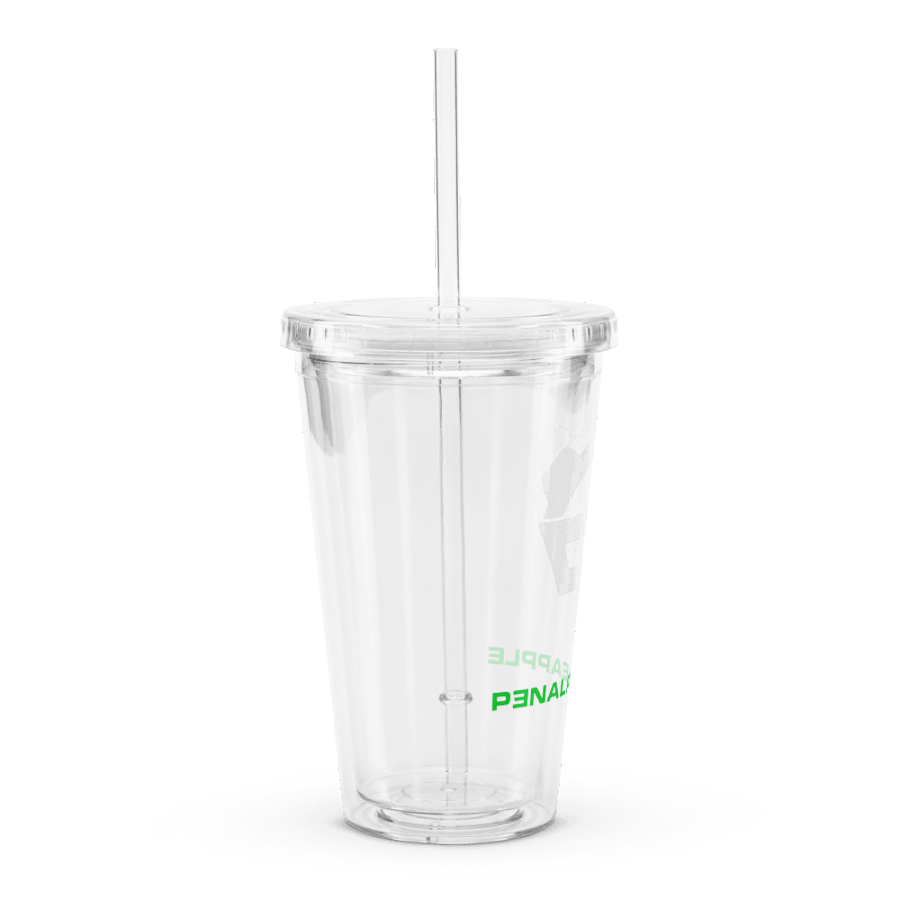 P3nAlPineapple - White Logo Double Wall Clear Plastic Tumble (16oz) product image (3)