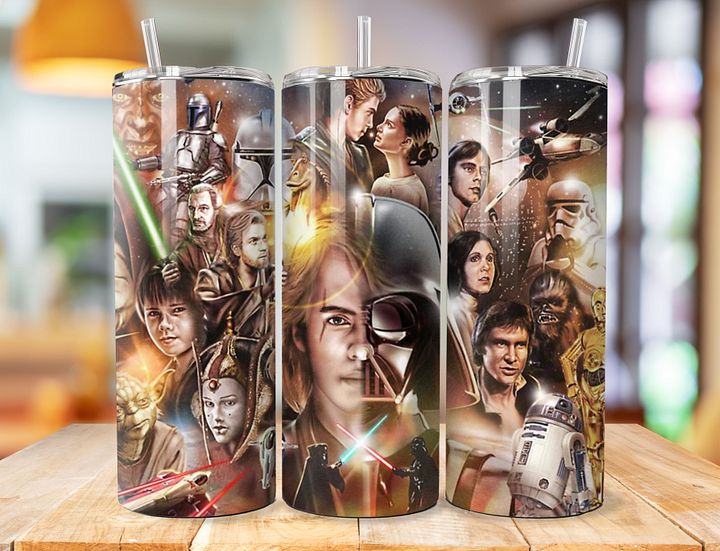 Anakin to Vader 20 oz Stainless Steel Tumbler – Epic Star Wars Legacy Collage product image (1)